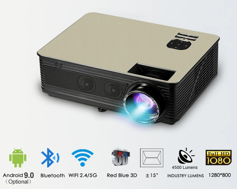 WZATCO Full HD 1080p светодиодный Видеопроектор для домашнего кинотеатра 5500 люмен Android 9,0 WiFi портативный видеопроектор moive Proyector с HDMI USB