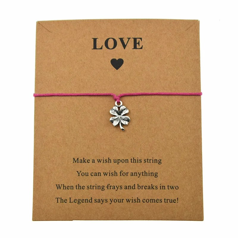 Женский и мужской браслет с четырёхлистным клевером 8 цветов|Браслеты шармами| |