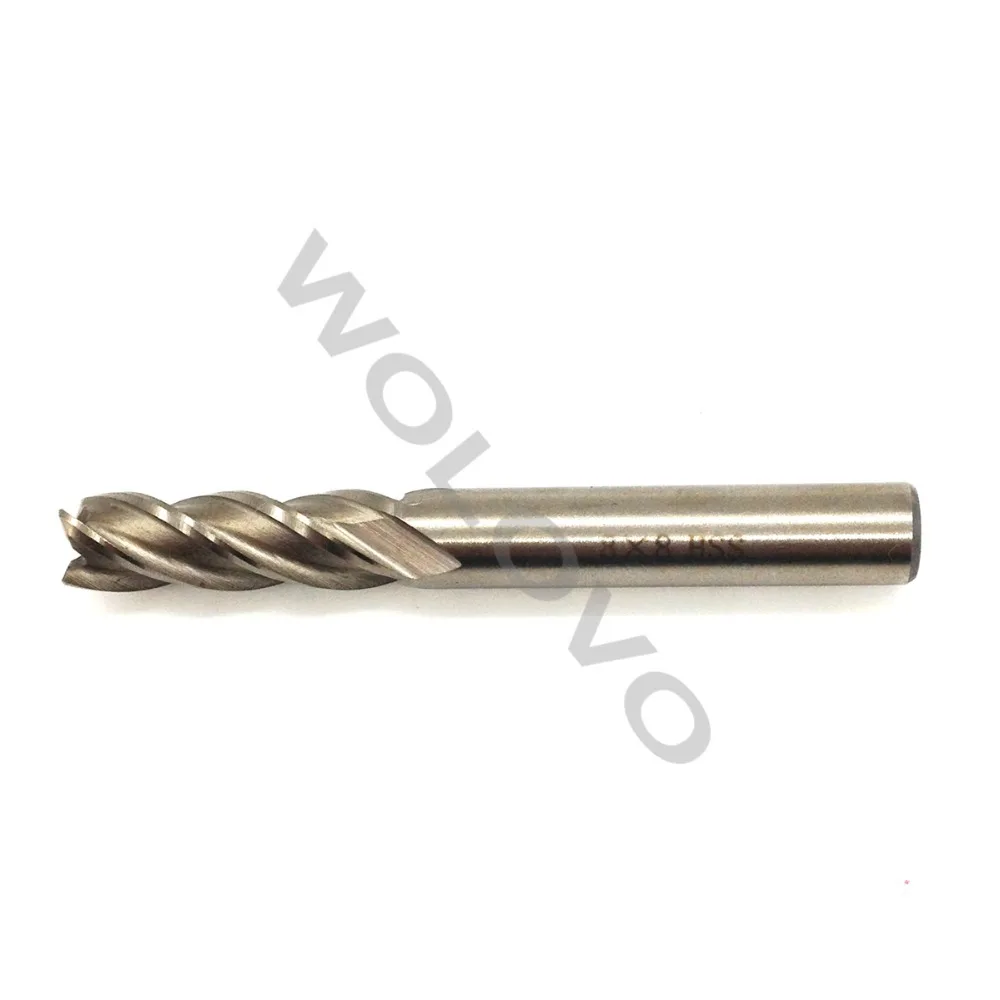Концевая фреза с 4 канавками и прямым хвостовиком 8 мм|milling cutter|4 flute end millflute mill |