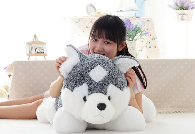 Precio Almohada Grande De Peluche De Perro Husky De 70 Cm, Regalo De Cumpleaños H951