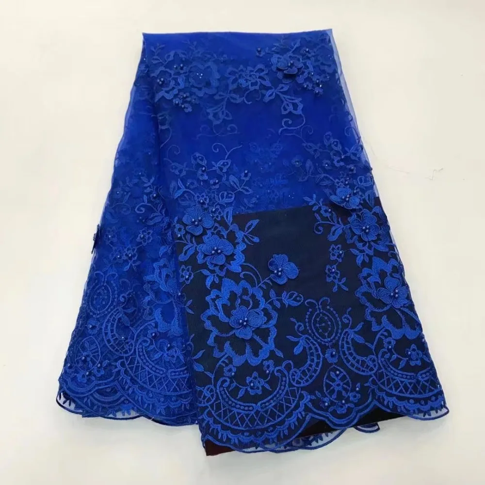 В нигерийском стиле шифон кружевной ткани 2018 элегантный белый Африканский