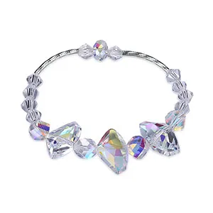 Изысканный женский Кристалл от Swarovski браслет нерегулярный Кристалл 925 Серебряный Модный браслет Свадебная вечеринка ювелирные изделия - Цвет камня: White
