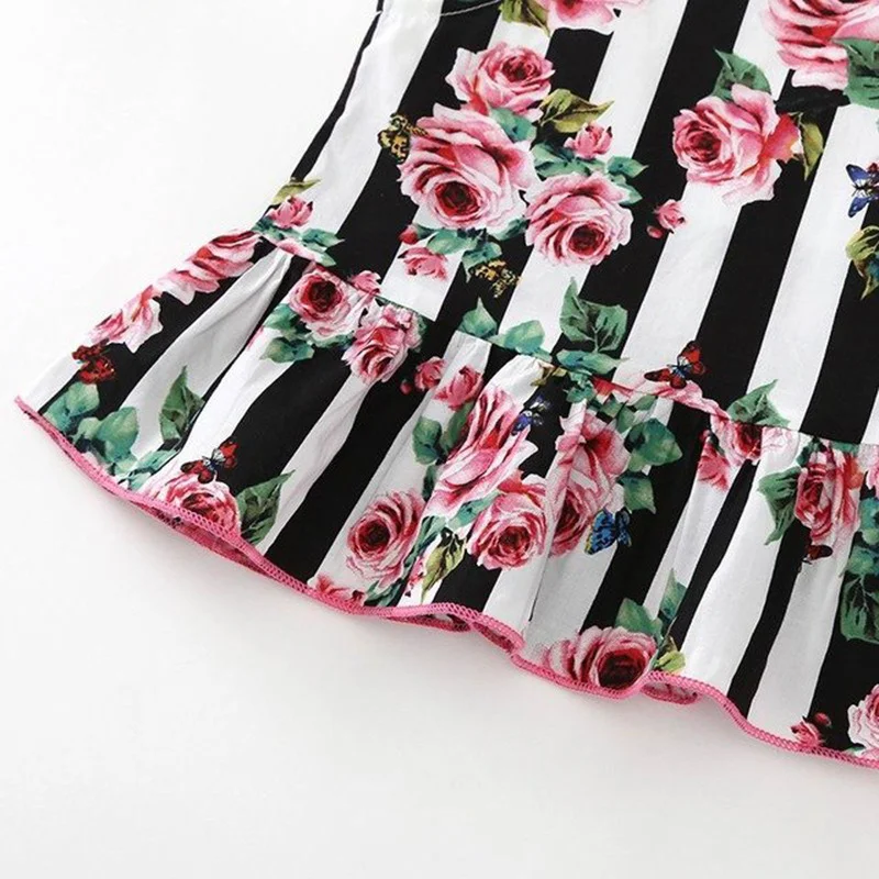 Новинка 2019 года летний детский комплект хлопковый с полосатым принтом на