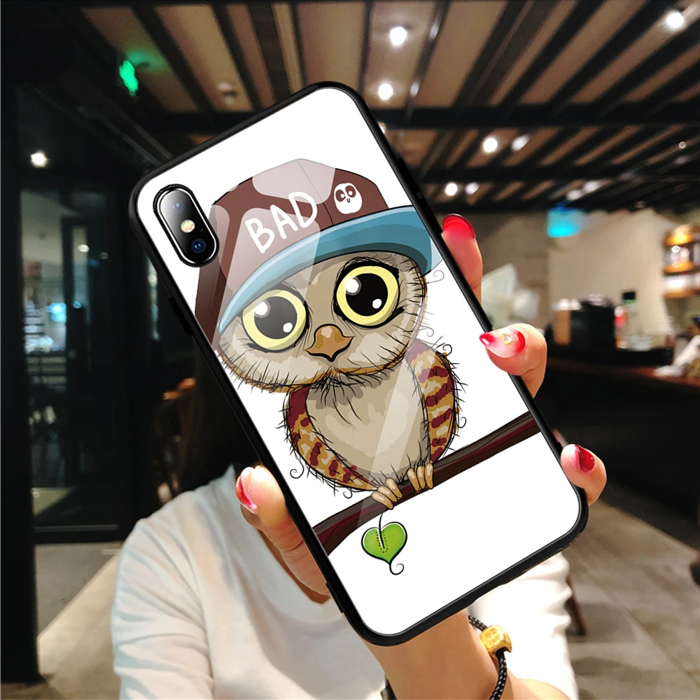 Tempered glass Soft TPU Edge Case For iPhone XS MAX XR 8 7 6 6S Plus 11 pro max Painted Layer Back Cover Love Heart Cases | Мобильные