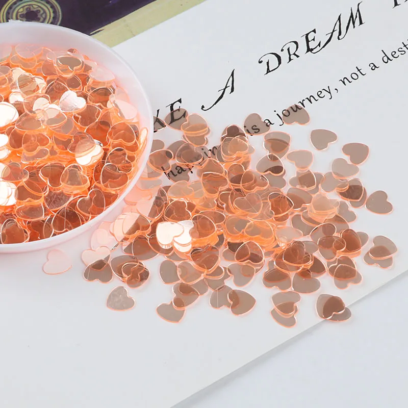10 г/лот 6 мм Сердце Любовь ногтей Sequin Блеск для Craft DIY слизь пайетками ногтей маникюр, свадебный Декор lentejuelas