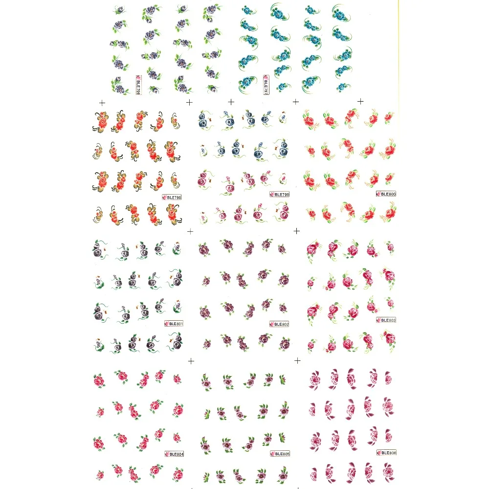 11 упаковок/партия наклейки для ногтей|nail sticker|nail artwater decals |
