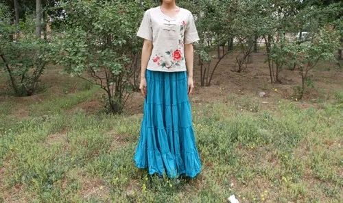 Хлопок, цыганский, Богемия, повседневная, BOHO, полный круг, Spani, плиссированная Женская длинная юбка/белый, красный, черный, макси плиссе, юбки для женщин
