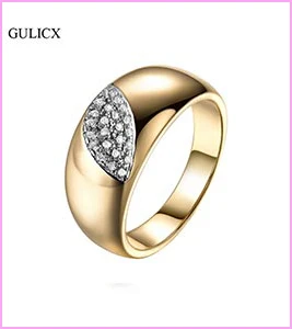 GULICX, новая мода, женские обручальные кольца, ювелирные изделия, золотого цвета, обручальное кольцо для женщин, CZ камень, мощеные кольца для обещаний