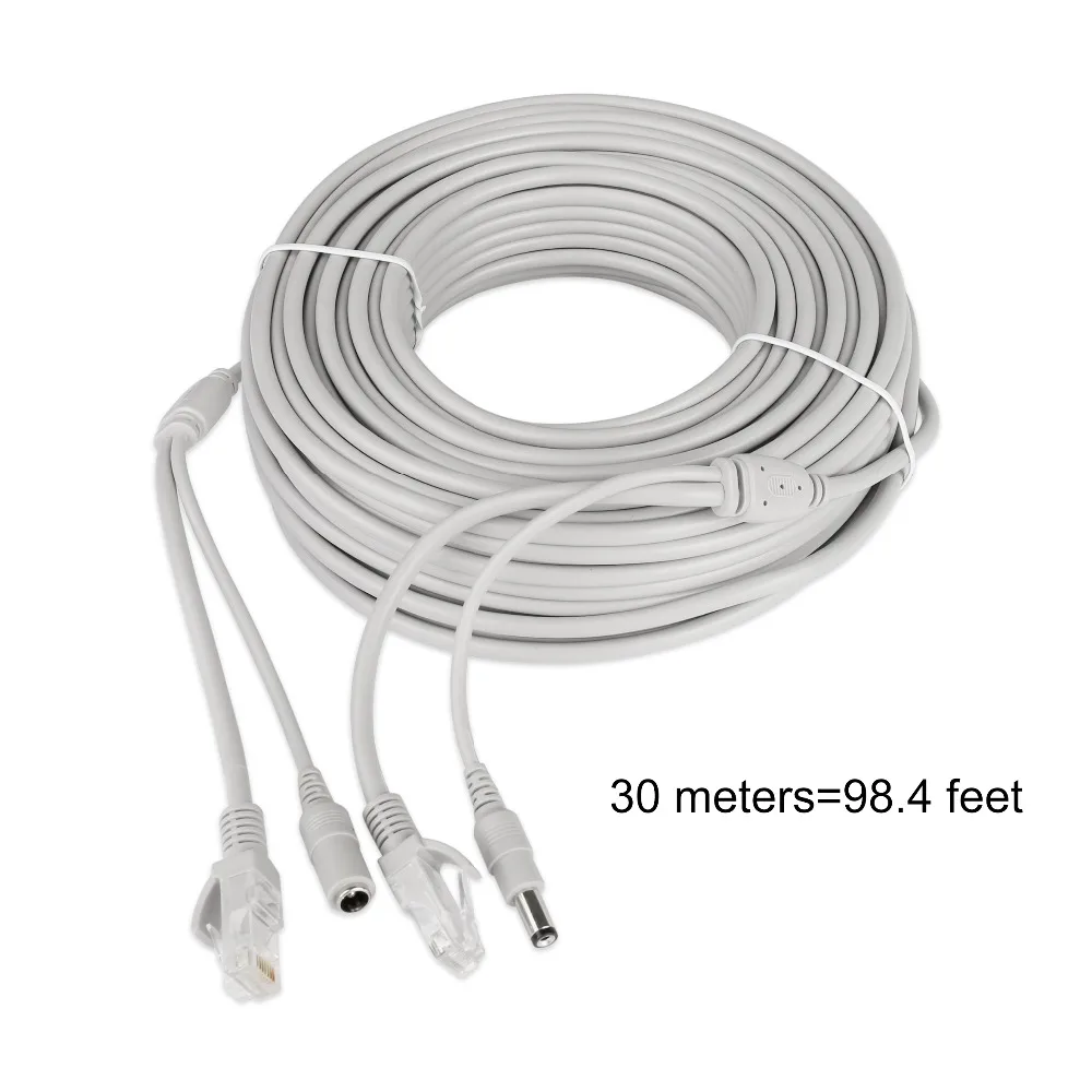 ESCAM сетевой кабель 30 м/20 м/15 м/10 м/5 м RJ45 + DC 12 В шнур кабели для CCTV IP камера|Коробки