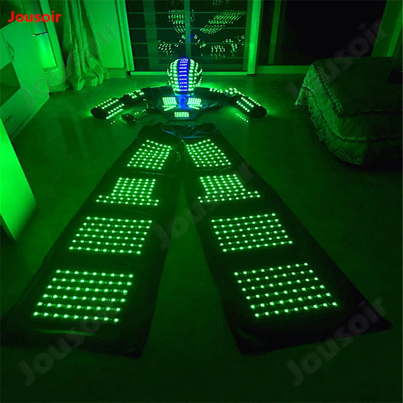 LED Robot Costume David Guetta Suit illuminated Kryoman Stilts Clothes Luminous Costumes CD50 T02 | Освещение