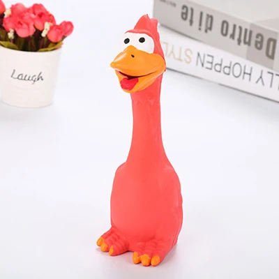 Красный Красные Синие игрушки для домашних животных латексные животные куриные собаки пищат игрушки - Цвет: Красный