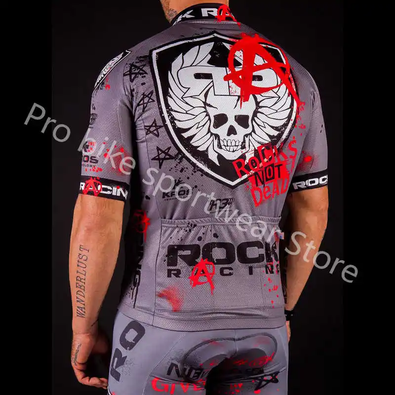 Набор велосипедных Джерси Pro Team Rock Racing с коротким рукавом, велосипедная майка+ дышащие шорты, комплект для велоспорта Maillot Ropa Ciclismo