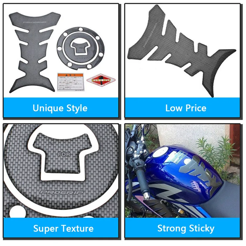 

3D Carbon Fiber Fishbone Stickers Car Motorcycle Tank Pad Tankpad Protector For Honda Kawasaki Yamaha Suzuki Bmw Universal