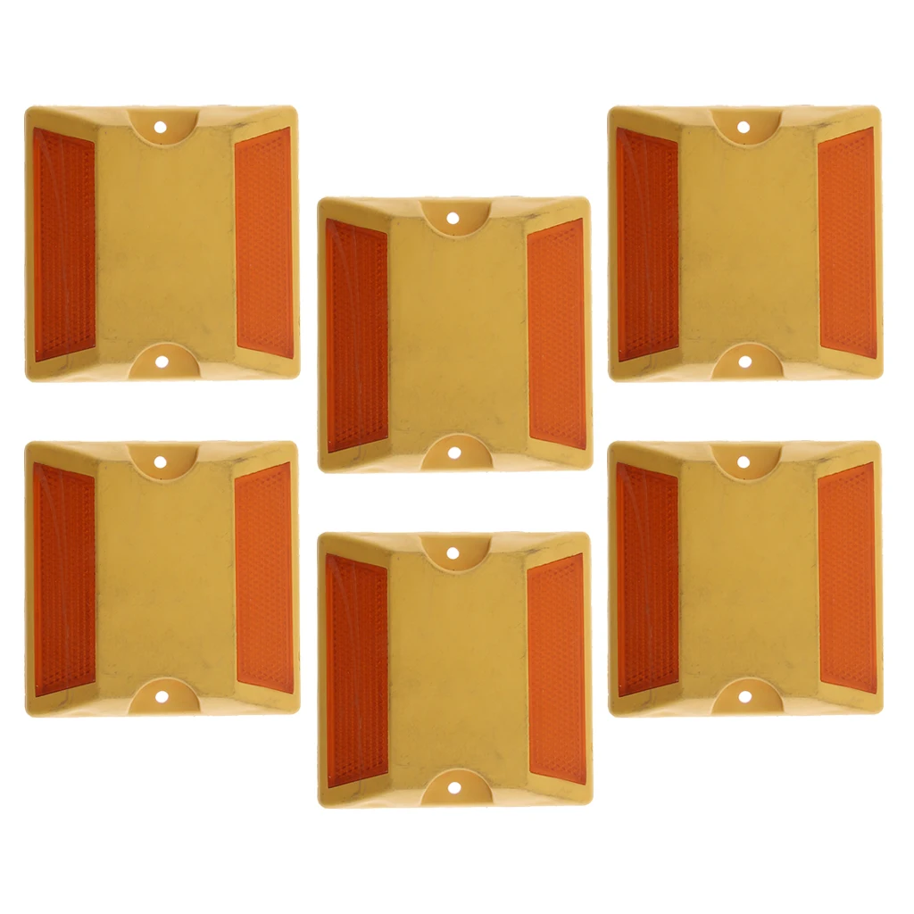 Новинка отражатель для дорожного покрытия двусторонний желтый 6 шт.|Детали