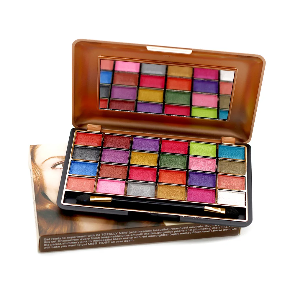 MISS ROSE макияж мерцающие тени для век Палитра 24 цвета Тени Палитра|shimmer eye shadow