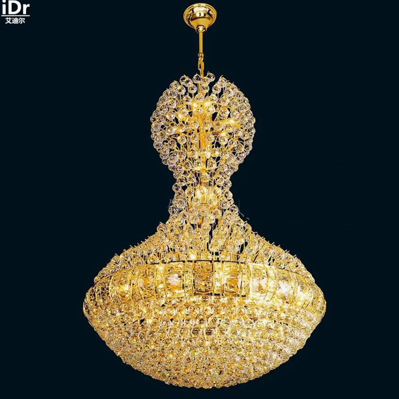 

K9 Crystal Light Hotel non-standard engineering / hall lamp light lobby luxury bedroom lamp lights gold Chandeliers Lmy-0217