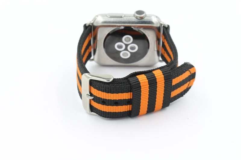 URVOI ремешок для apple watch Series 5 4 3 2 1 NATO тканый нейлоновый ремешок для iwatch Модный стильный узор с серебристой/черной пряжкой