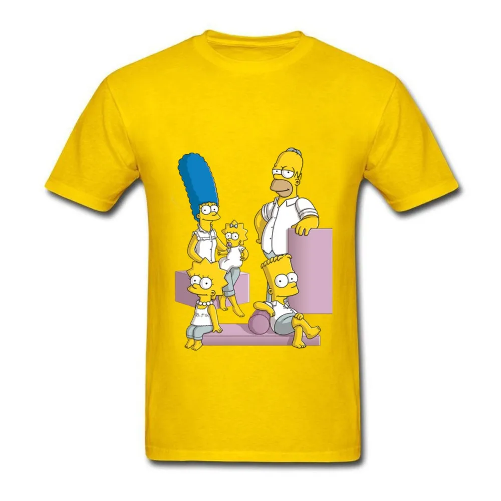 Printed Tee Shirts The Simpson Family Funny Homme Clothing T-Shirt Crewneck Short Sleeve T Shirt | Мужская одежда