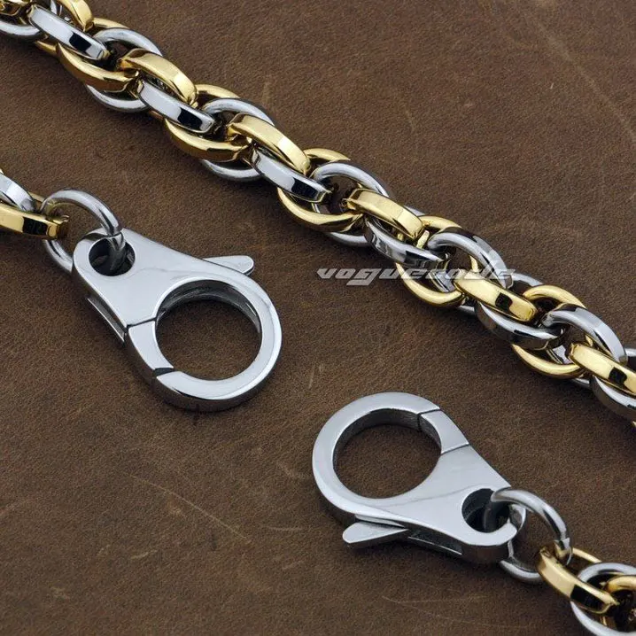 Цепочка кошелек Мужская из нержавеющей стали 316L крутая модная подвеска золотого