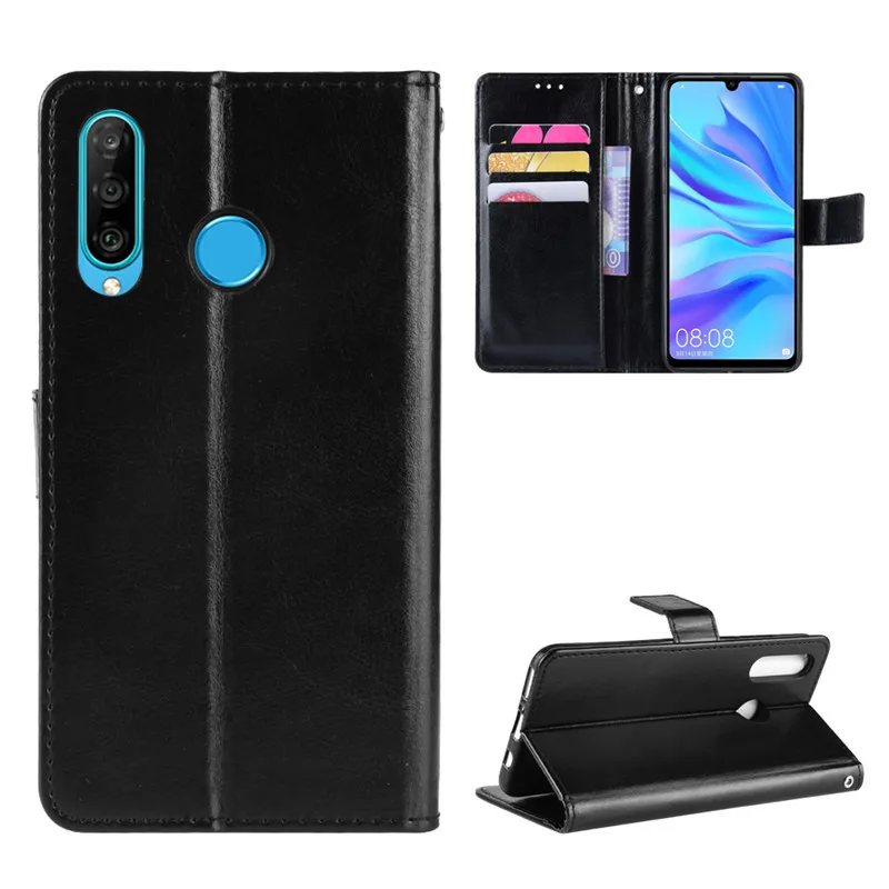 Флип-чехол для Huawei P30 Lite Роскошный кошелек из искусственной кожи сумка задняя