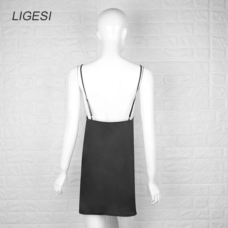 Летнее платье 2019 Короткое женское с глубоким V-образным вырезом прозрачные