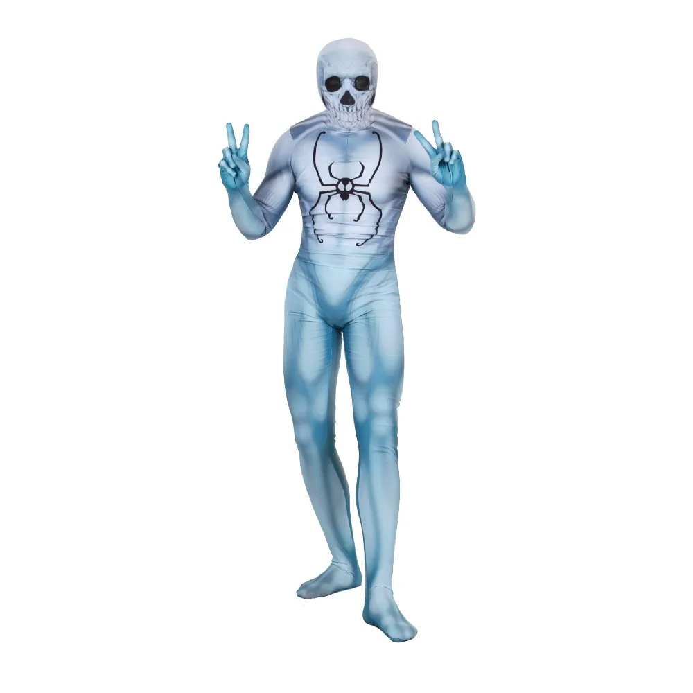 Movie Ghost Spiderman Jumpsuit Cosplay Costume Men Superhero Printing Bodysuit Zentai Tight Catsuit Christmas | Тематическая одежда