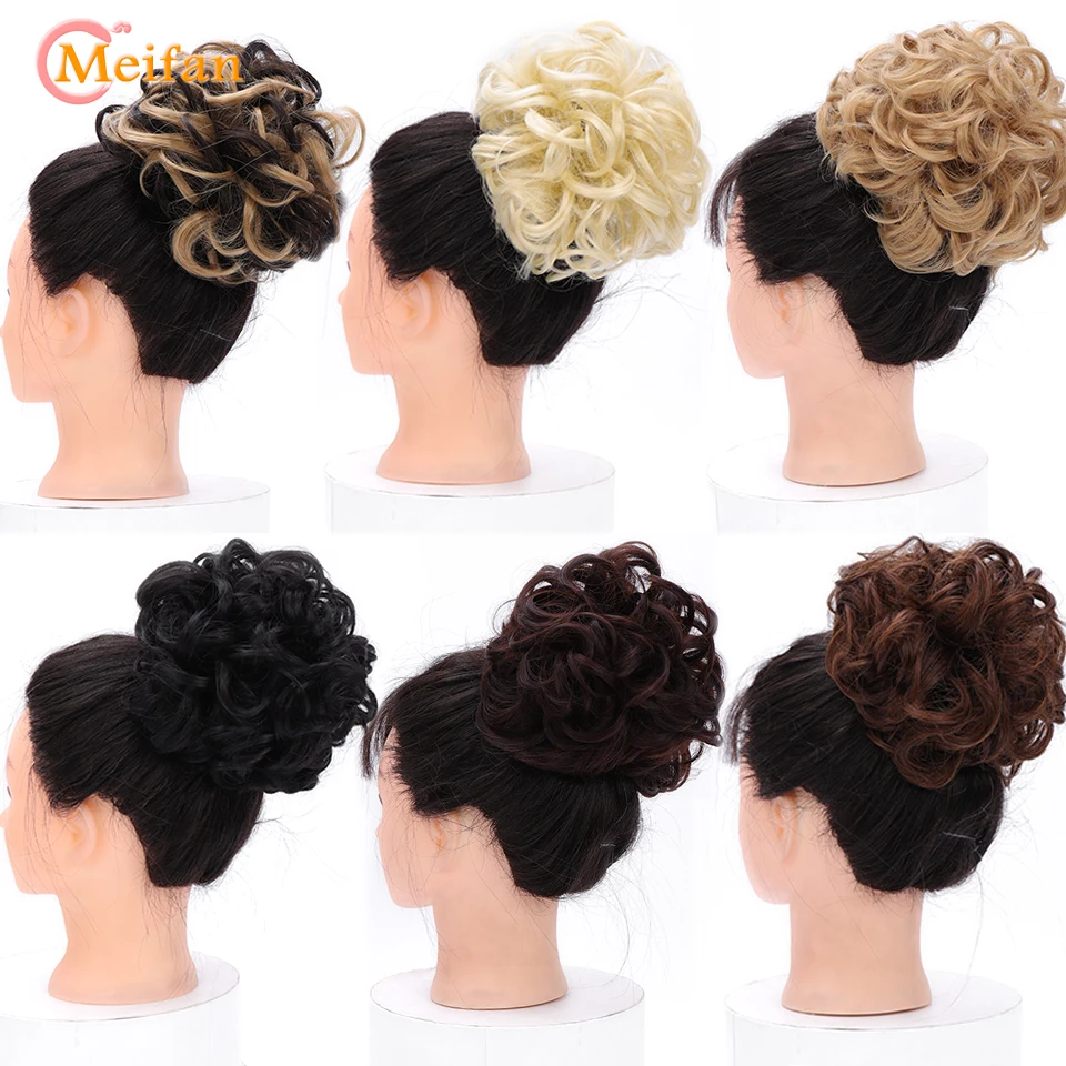 MEIFAN короткие волнистые синтетические большие шиньоны две пластиковые расчески