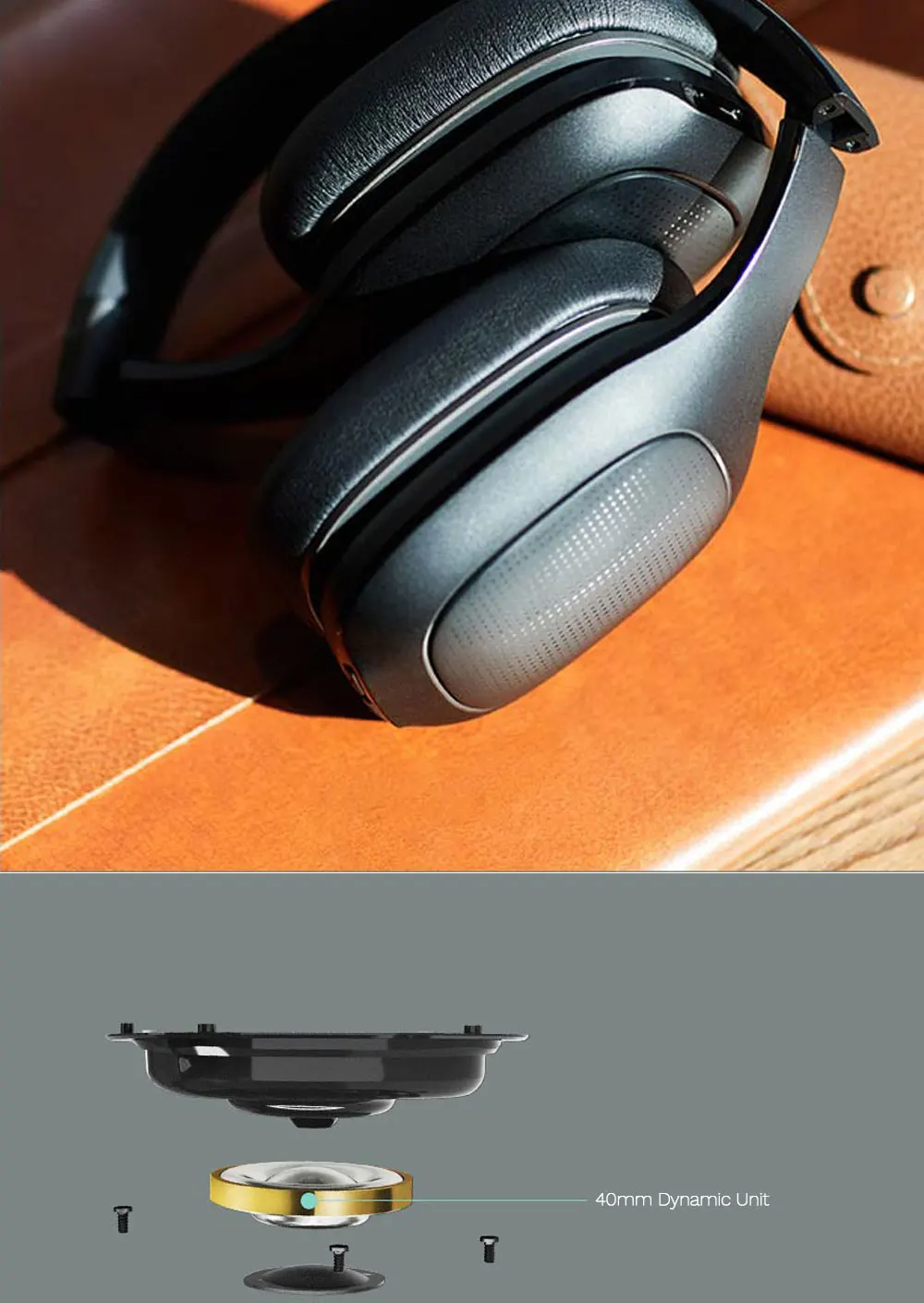 Xiaomi mi Bluetooth беспроводные наушники 4,1 версия Bluetooth наушники aptX 40 мм Dyna mi c PU гарнитура для мобильных телефонов игр