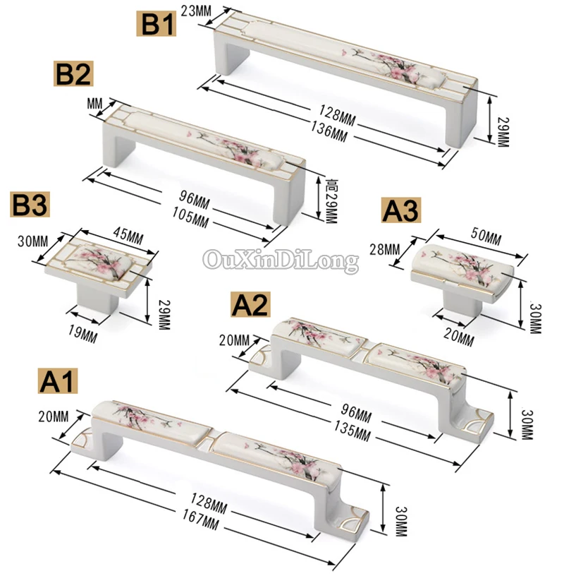 2 шт. ручки для кухонных шкафов с керамическим принтом | Обустройство дома
