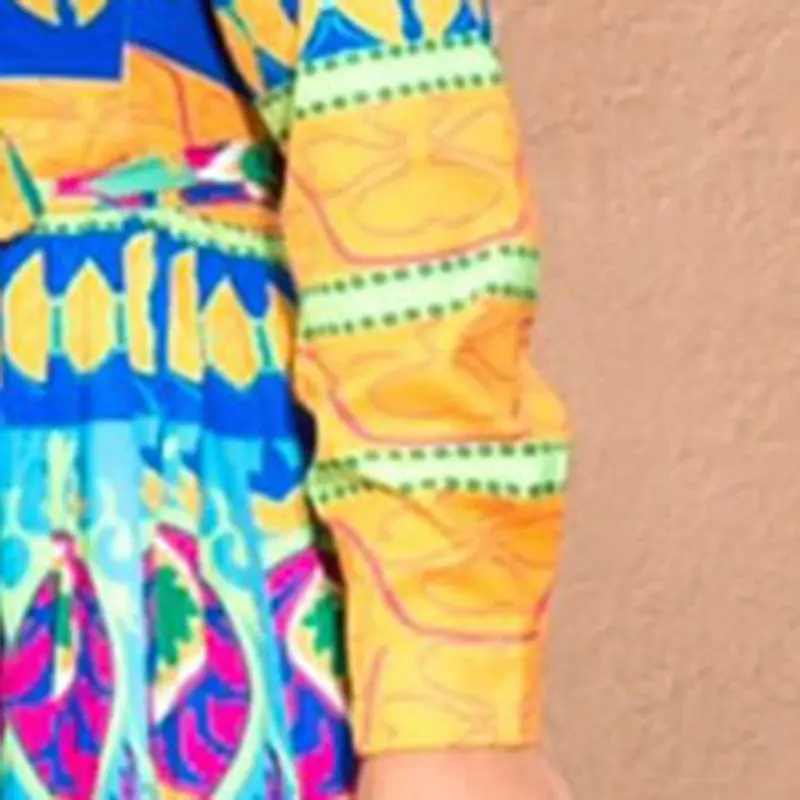 Женское платье в африканском стиле Boho этническом модное осеннее элегантное с