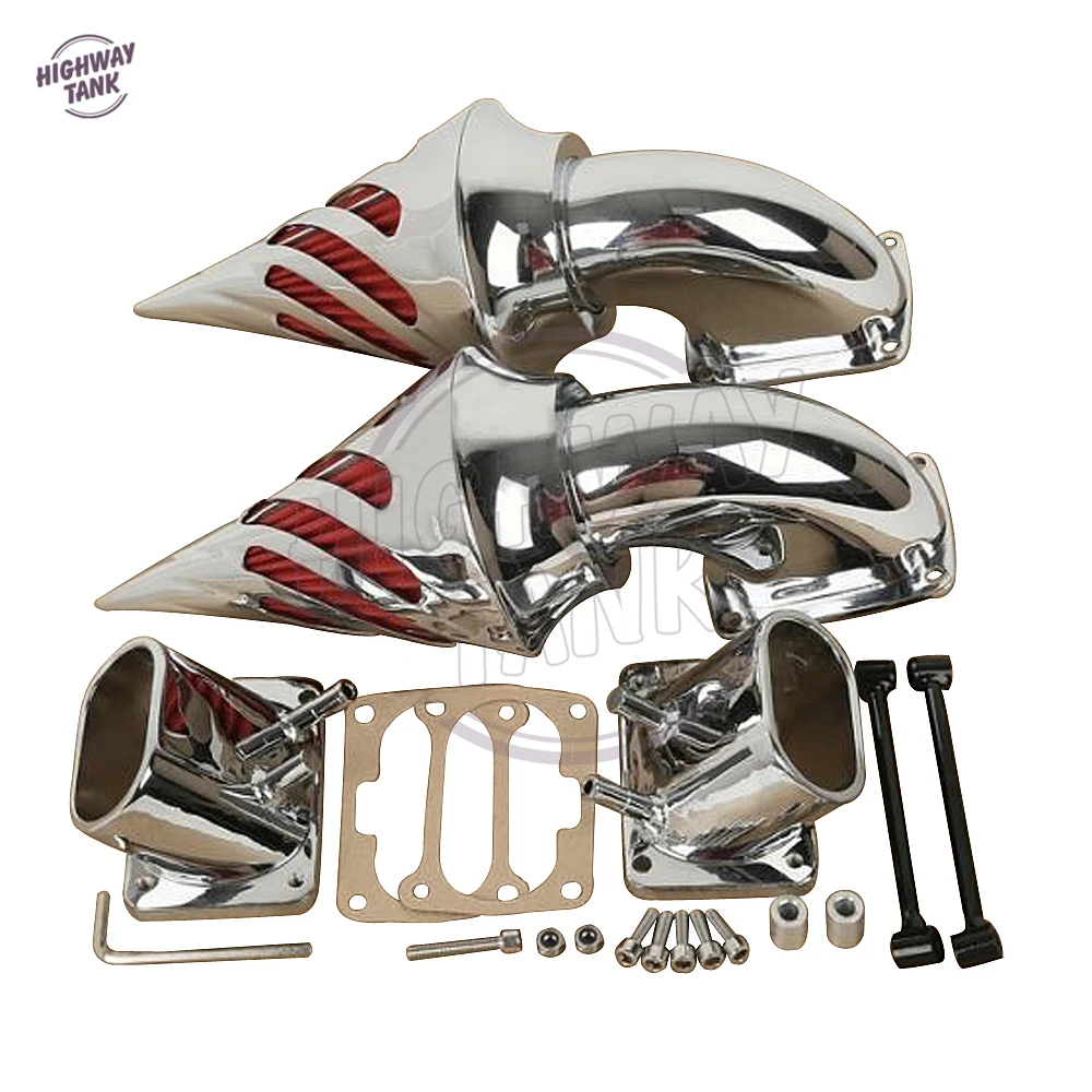 Хромированный алюминиевый мотоциклетный Набор для очистки воздуха с шипами