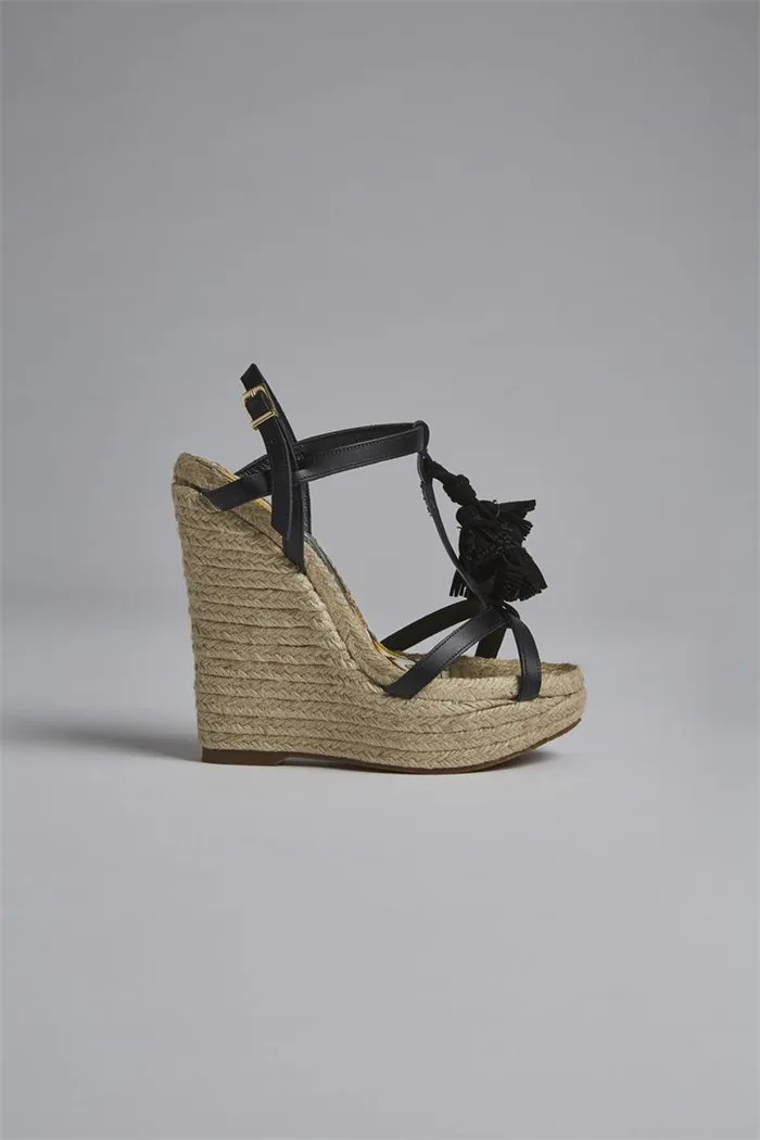 Женские замшевые босоножки на танкетке Босоножки с открытым носком высоком