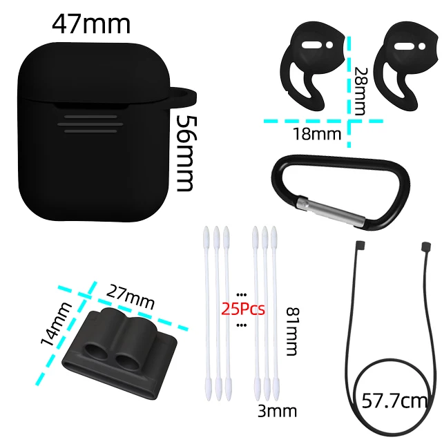 5 в 1 Аксессуары для AirPods чехол AirPod роскошный Etui защита от пыли силиконовый Чехол Air