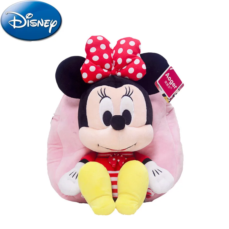 Disney натуральная Новинка Детский сад Милая Наплечная Сумка с мультяшным Микки Маусом Минни детский плюшевый рюкзак для игрушек