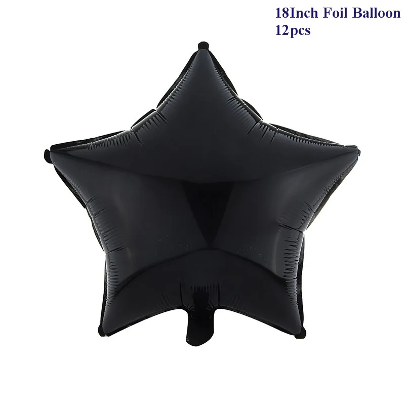 18inch Black 12 шт., 18 дюймов, розовые, белые, серебристые воздушные шары со звездами, фольгированные воздушные шары для дня рождения, свадьбы, вечеринки, принадлежности для девочек, 1-е вечерние украшения - Цвет: 18inch Black