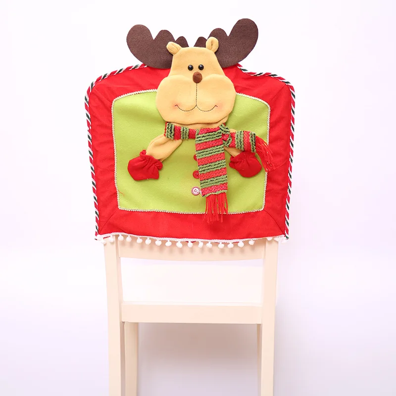 C lu Adornos Navidad Рождество Санта Клаус Снеговик олень куклы наборы обеденных стульев кухонные украшения для семьи - Цвет: C lu