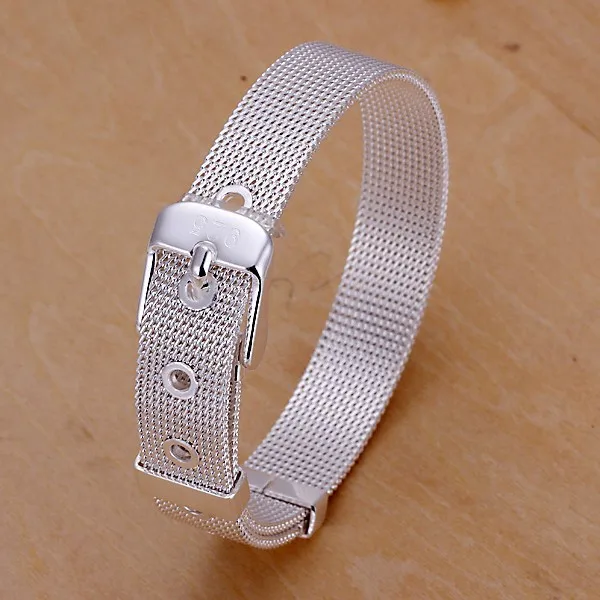 Мода 925 Jewlery браслет 10 мм ширина браслета серебряные часы ремень и для подростков
