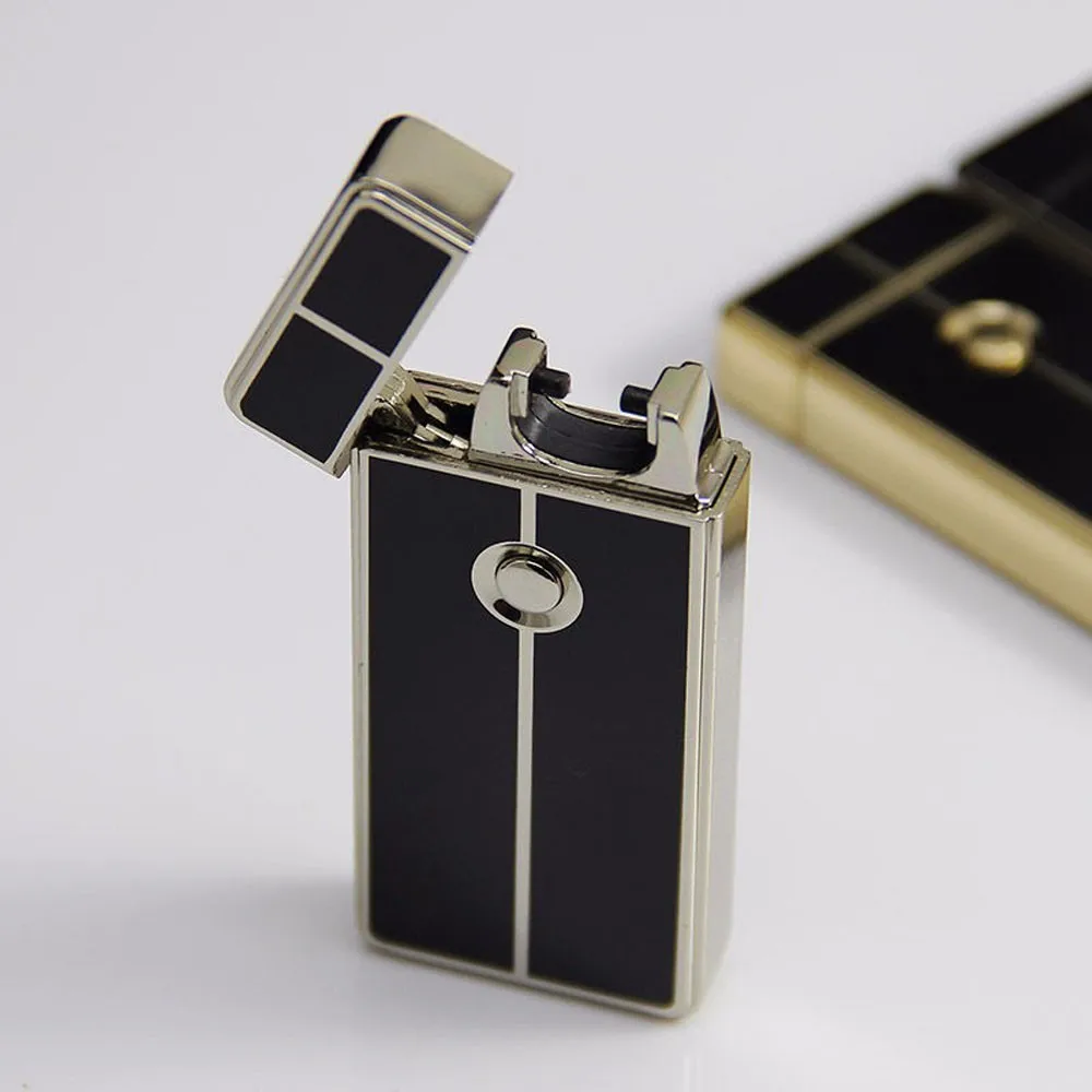 Мужской подарок Arc Зажигалки Металла USB Перезаряжаемые Непламено электрическая дуга Ветрозащитный сигары прикуривателя