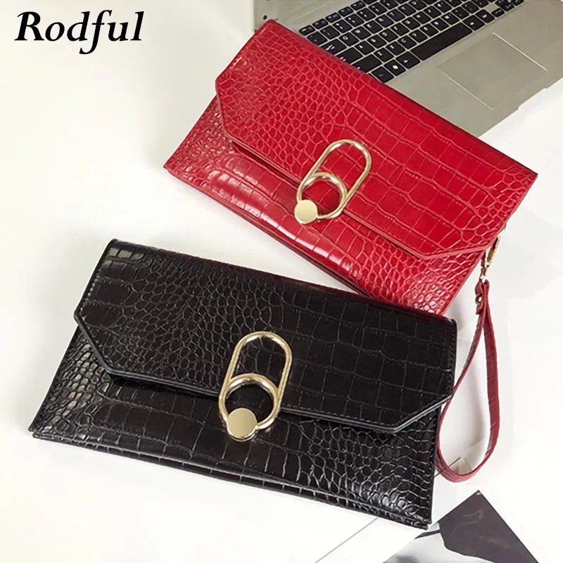 Винтажный кожаный дневной клатч женские сумки на плечо с крокодиловой цепочкой