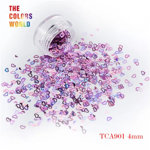 TCA901 200g Tct-050 полые сердца Форма Лазерная красочные Глиттеры для ногтей 4 мм Размеры для ногтей Гели для ногтей украшения Макияж facepaint DIY украшения - Цвет: TCA901 200g