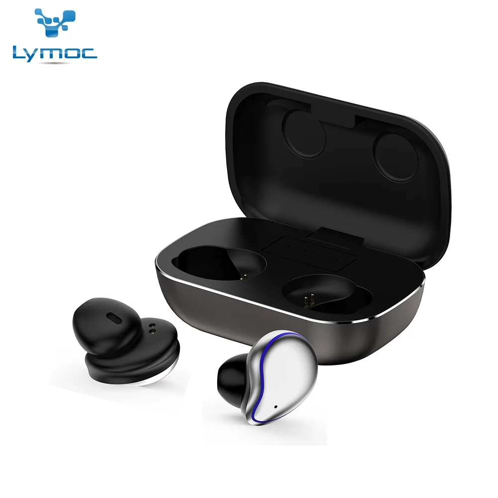 LYMOC металлические наушники TWS 5,0 Hi-Fi Bluetooth наушники беспроводные гарнитуры CVC8.0 шумоподавление IPX6 Водонепроницаемый Mems HD Mic - Цвет: Silver