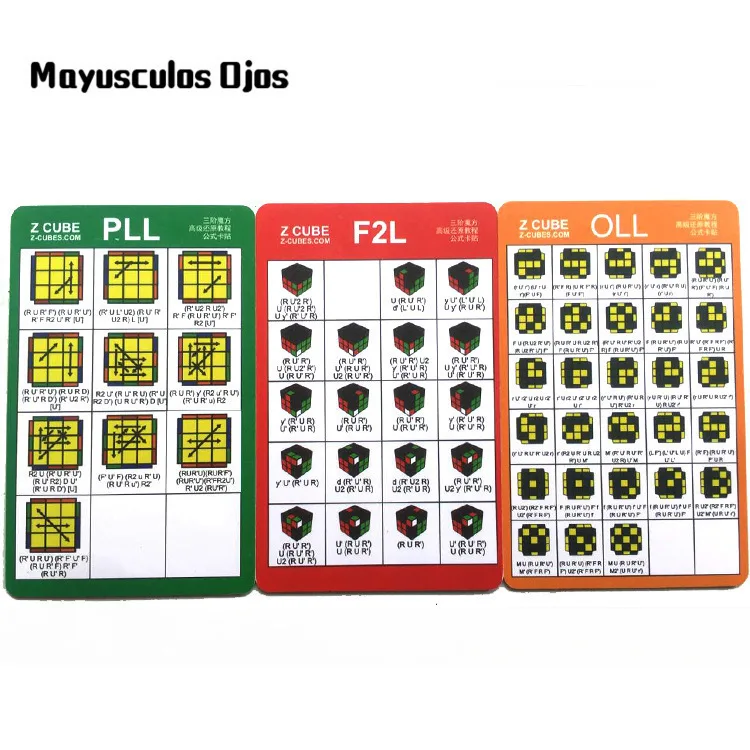 MF 3 шт. ZCUBE CFOP стойка карты магический куб скорость твист формула карта F2OLLPLL