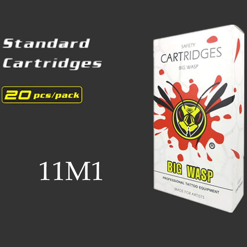 

BIGWASP Disposable White Cartridge Needle 11 Single Stack Magnum (11M1) Tattoo Needle 20Pcs/Box Wholesale Supply
