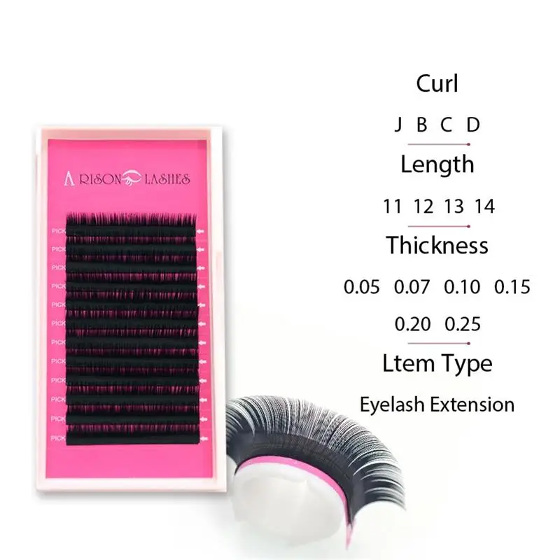Ресницы для наращивания Arison lash 1 чехол все размеры 0 05-0 25 мм J B C D | Красота и