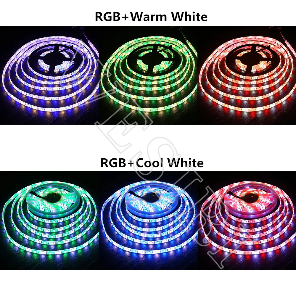 5050 RGBW разноцветная Светодиодная лента DC 12 V/24 V Гибкая лампа RGB + белый/RGB теплый