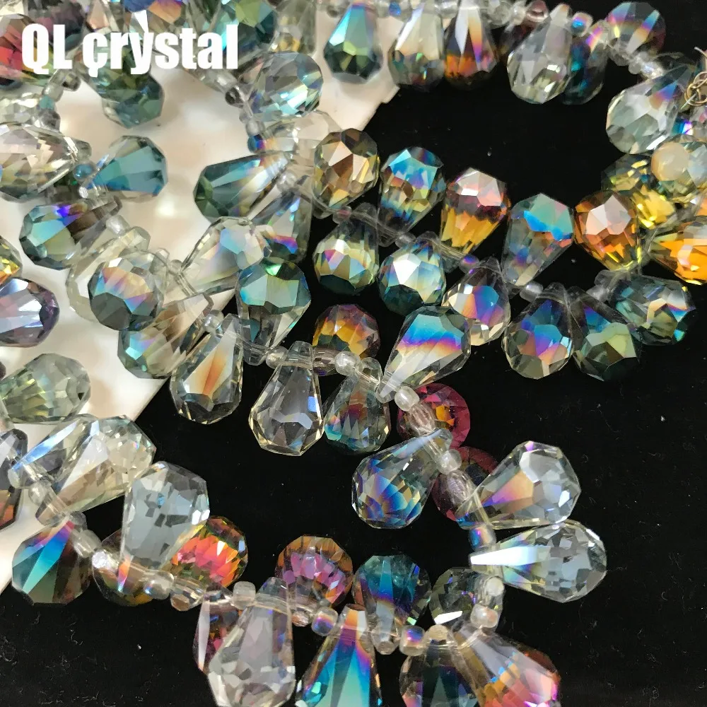 50pcs 9x14mm Austria Crystal beads Charm loose spacer Beads DIY Earrings necklace handcraft bracelet jewelry Window curtains | Дом и сад