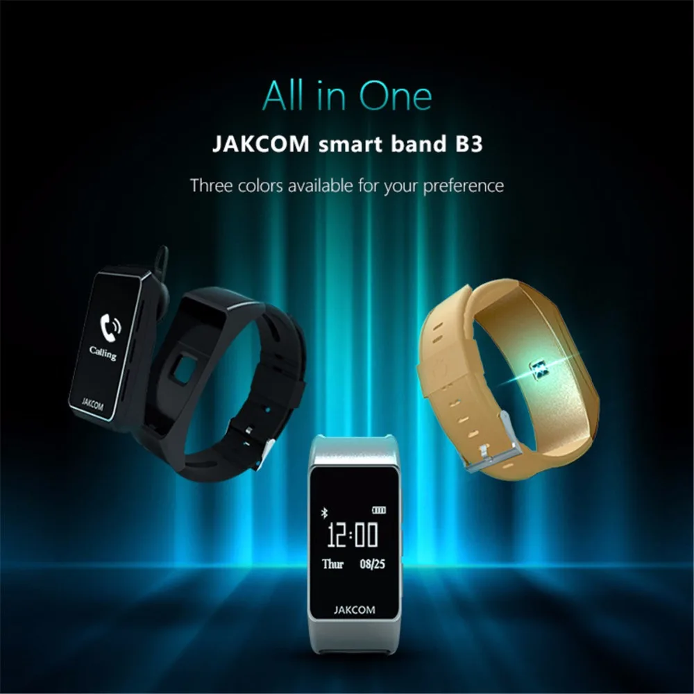 Jakcom B3 смарт-браслет, монитор сердечного ритма, часы с подометром, для Xiaomi Mi, 2 браслета, Talkband, умный Браслет