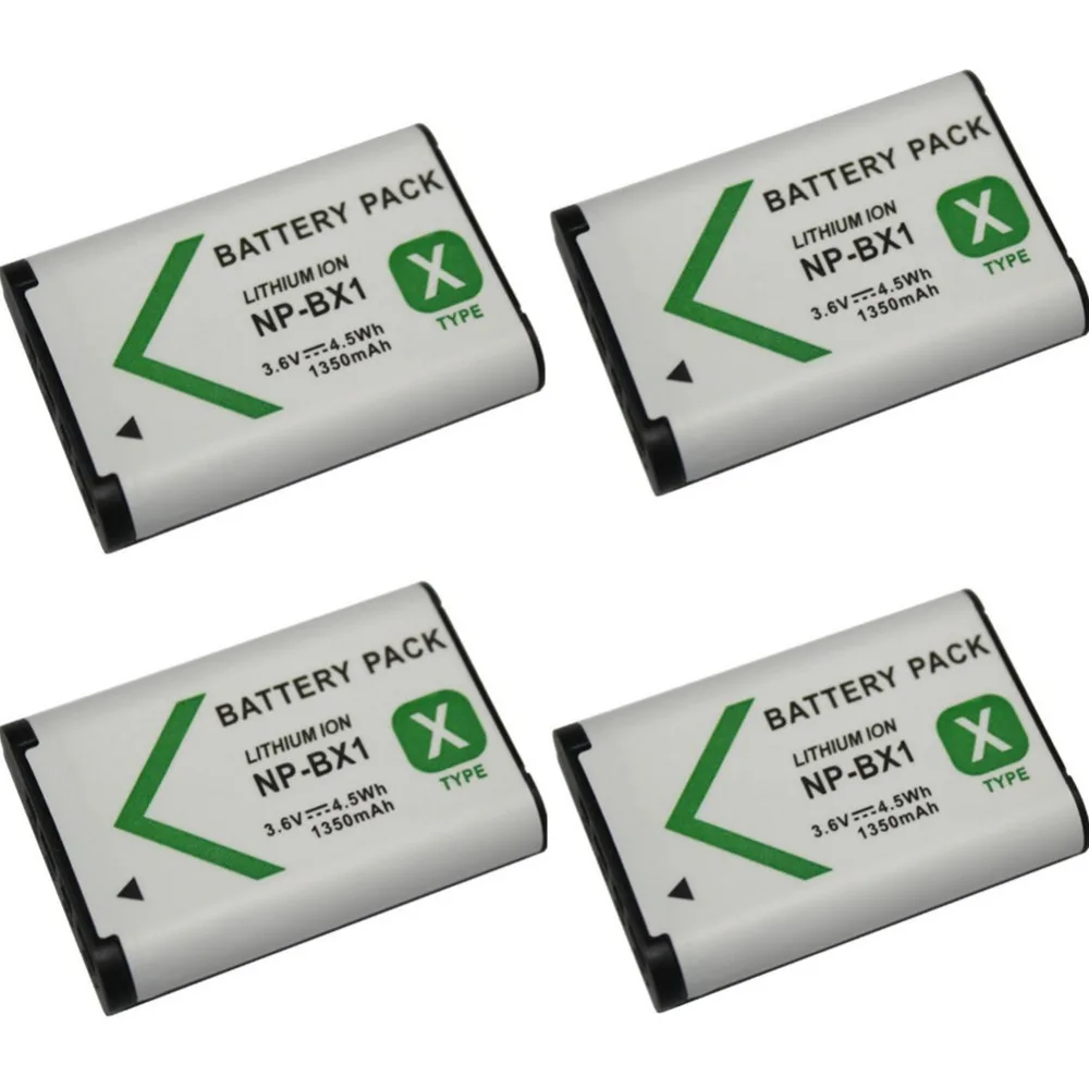 4 шт. аккумулятор 1350 мАч для ZV1 NP-BX1 IV RX10 II RX1 HX300 WX300 WX500 | Электроника