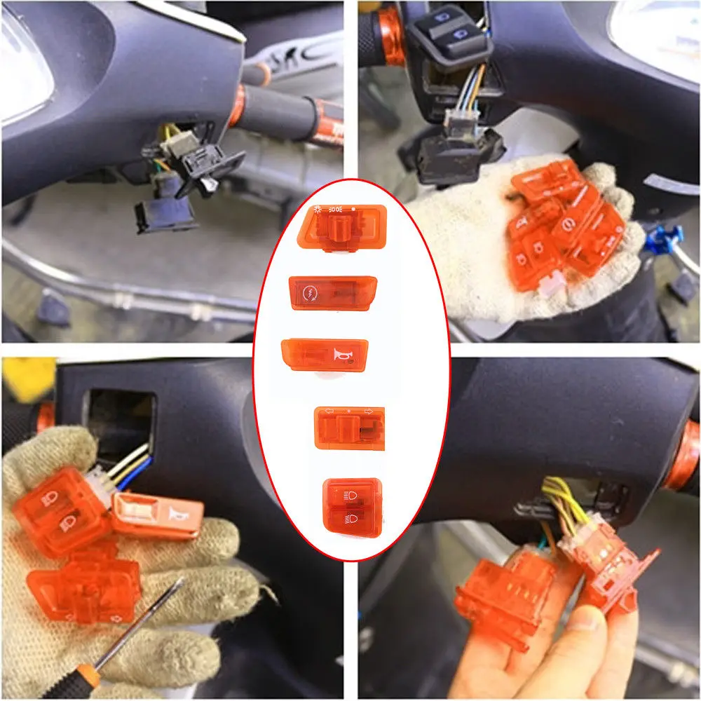 5 шт. клаксон переключатель головсветильник свет Диммер поворотный новая кнопка