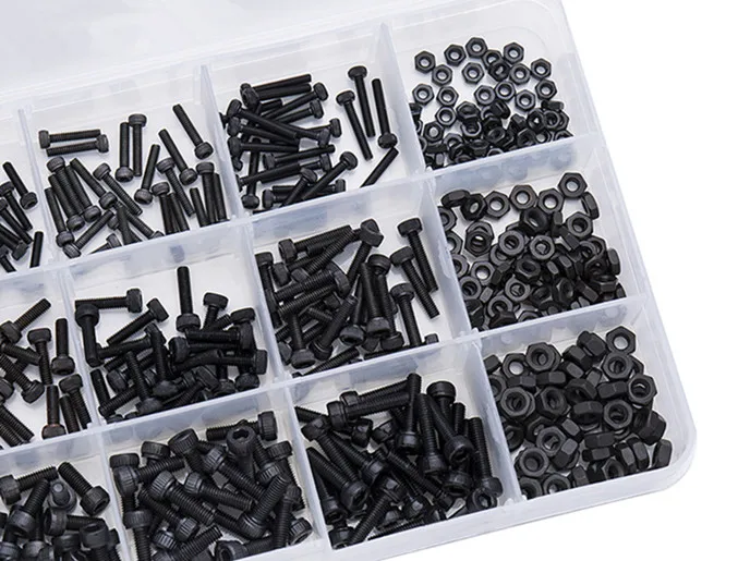 12.9 Alloy Steel 480 шт./компл. M3 M4 M5 DIN912 304 Нержавеющая сталь с шестигранной головкой Кепки винты с шестигранной головкой велосипед болты комплект - Цвет: 12.9 Alloy Steel